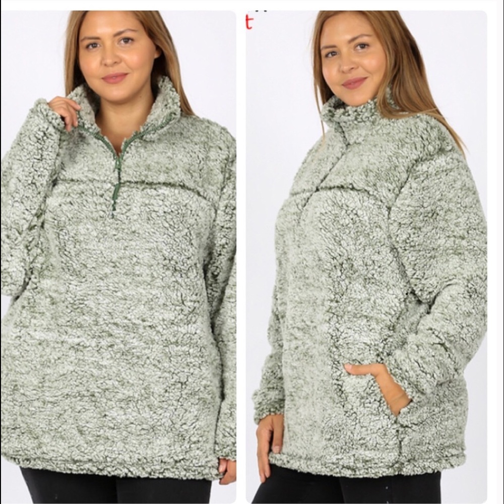 🎉HP🎉 Extremely Soft & Cozy Sherpa Half Zip Sweater - Picture 2 of 6